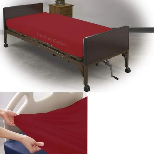 Vista 3 de Juego de sábanas de 3 piezas de algodón puro de alta calidad, sábanas bajeras planas para cama de hospital, 100% algodón egipcio de 400 hilos
