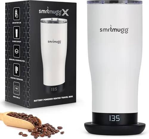 Vista 12 de SMRTMUGG X Taza de café calentada de 19 oz., duración de batería de 8 horas, autocalentamiento, temperatura controlada ajustable, pantalla LCD
