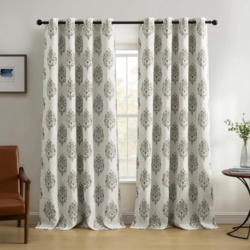 Vista 7 de Elrene Home Fashions Navara Medallion Cortina Oscurecedora de Habitación, Panel Único, 52 x 84 pulgadas (1 Panel), Negro