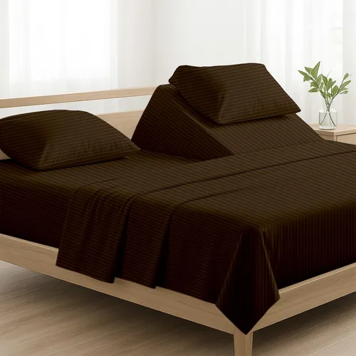 Vista 10 de NON Sticky cotton Juego de sábanas Queen de 4 piezas para cama ajustable con números de sueño, sábanas de cama 100% algodón egipcio, cabezal