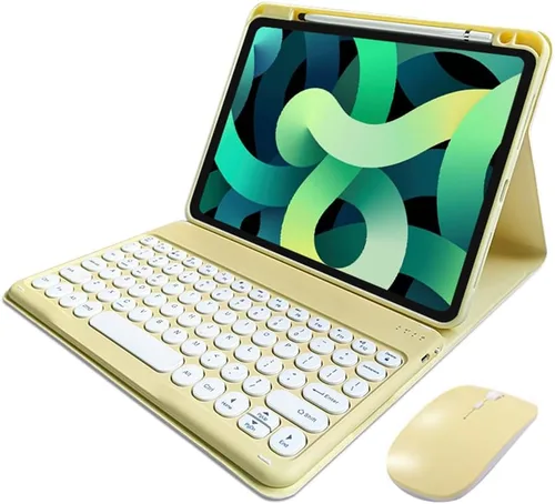 Vista 18 de kaitesi Funda de teclado para iPad de 9ª/8ª/7ª generación de 10.2", teclado Bluetooth inalámbrico desmontable con ratón, funda inteligente tipo