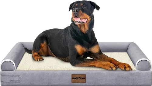 Vista 85 de NANUYA - Cama ortopédica para perros de tamaño mediano/grande, lavable: Camas con almohada para perros de tamaño mediano/grande, sofá de espuma