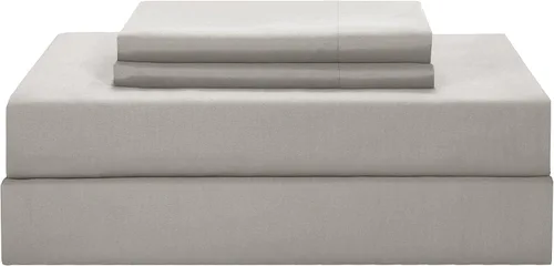 Vista 3 de Juego de ropa de cama de 10 piezas Chic Home con edredón con cierre fruncido, para cama king, todo en una bolsa, Microfibra, Beige, gemelo
