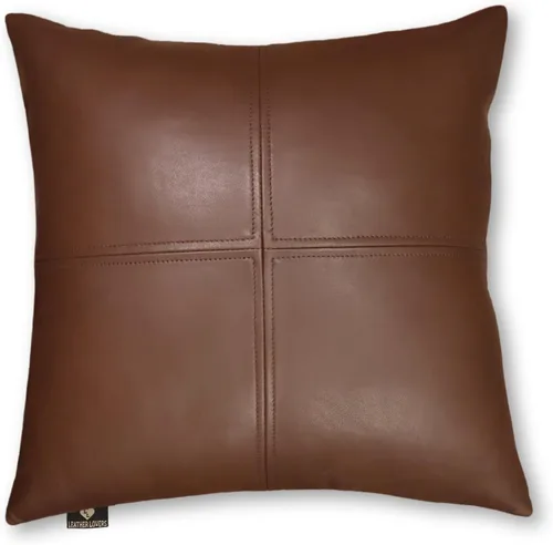 Vista 56 de Funda de almohada de cuero de cordero 100% cuero de cordero – Funda de cojín para sofá – Fundas decorativas para sala de estar y dormitorio, cuero
