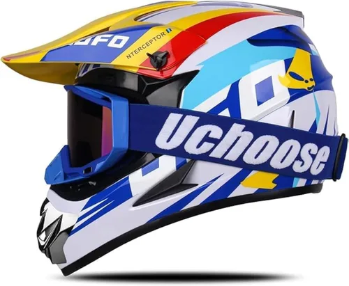 Vista 11 de Casco de motocross para niños, casco ATV juvenil aprobado por DOT, para 4 ruedas, motocross, BMX, MX, UTV, Go Kart, carreras, béisbol, incluye gafas