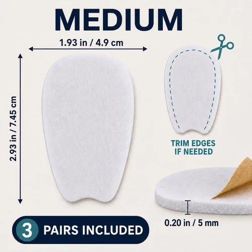 Vista 3 de 3 pares de almohadillas de fieltro medianas para lengua de zapatos sueltos y mocasines