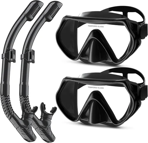 Vista 25 de Snorkeling Gear, Dry Snorkel Set180° Panoramic Wide View,Anti-Fog Scuba Diving Mask, Professional Snorkeling Gear for Free Breathing, Swimming