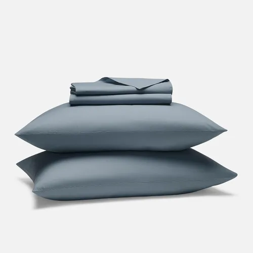 Vista 12 de Brooklinen Juego de sábanas de percal de lujo, 4 piezas, sábanas de cama 100% algodón, 1 sábana bajera y 1 sábana encimera, 2 fundas de almohada