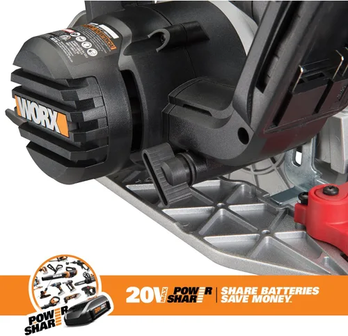 Vista 8 de Worx WX530L 20V Power Share ExacTrack 6.5" Sierra circular inalámbrica