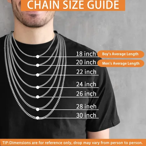 Vista 4 de Jewlpire - Cadena de eslabones cubanos chapada oro 18 quilates para hombres, mujeres o niños, corte diamante, acero inoxidable 316L de 18, 20, 22