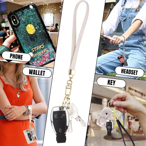 Vista 4 de Cartera con llavero para mujer, delgada, con bloqueo Rfid, tarjetero para tarjetas de crédito, cartera de identificación con cremallera, cartera