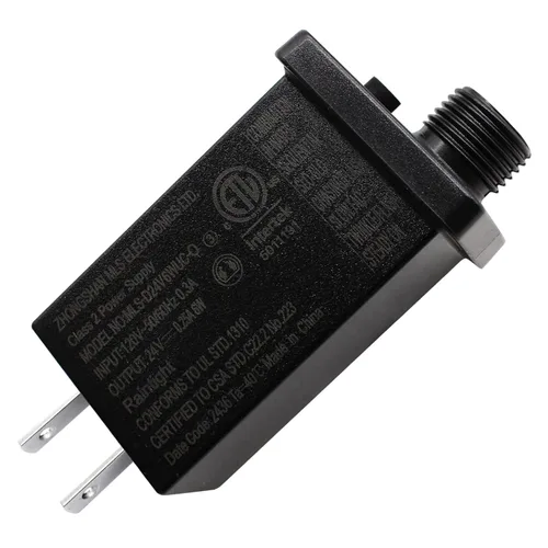 Vista 2 de Transformador LED de 24V6W Clase 2 Fuente de Alimentación LED, Impermeable IP44 de Bajo Voltaje Uso Temporal LED Driver Transformador Enchufe US CA