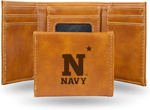 Vista 113 de NCAA Rico Industries - Billetera triple grabada con láser, con grabado láser, accesorio para hombre