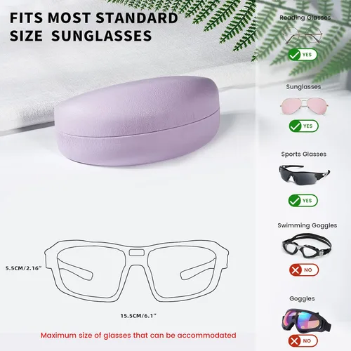 Vista 5 de molshine Funda rígida para gafas de sol, funda clásica grande para lentes de sol, lentes con paño de limpieza, bolsa