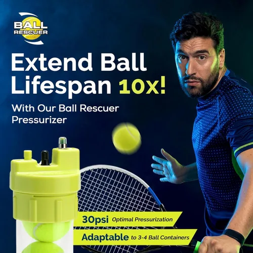 Vista 3 de BALL RESCUER: Presurizador de pelotas de tenis – Convierte el contenedor compatible de pelotas de tenis en un presurizador de pelotas de 30 psi