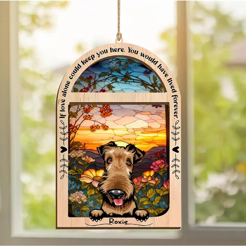 Vista 278 de LOVELYPOD Adorno de Navidad personalizado de sabueso afgano, atrapasoles con nombre, regalos de pérdida de mascotas, regalos para amantes