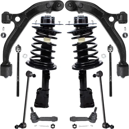 Vista 215 de Detroit Axle - Kit de suspensión delantera de 10 piezas para Chevrolet Trailblazer GMC Envoy 2004-2007 2005 2006 Soportes de brazo de control