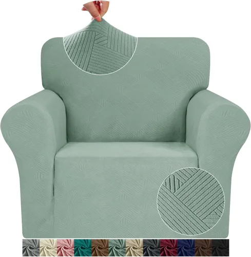 Vista 9 de JIVINE - Funda para sofá biplaza, 1 pieza elástica para sofá de 2 cojines, protector de muebles con parte inferior elástica para niños y mascotas