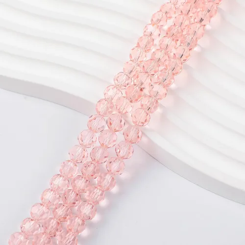 Vista 4 de 450 cuentas de cristal redondas ámbar de 0.236 in para la fabricación de joyas