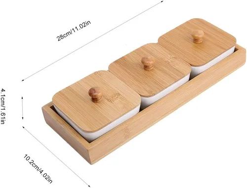 Vista 2 de TOPINCN Plato de cerámica para servir, plato rectangular con cubierta de bandeja, plato de postre para fiestas, aperitivos y cenas