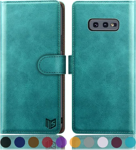 Vista 8 de SUANPOT Funda de piel tipo cartera para Samsung Galaxy S10e de 5.8 pulgadas (sin S10 de 6.2 pulgadas) con bloqueo RFID, tarjetero para tarjetas