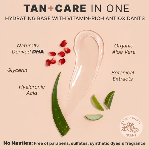 Vista 5 de Suero bronceador facial, fabricado en Estados Unidos con ingredientes naturales y orgánicos, autobronceador sin sol para la cara con ácido
