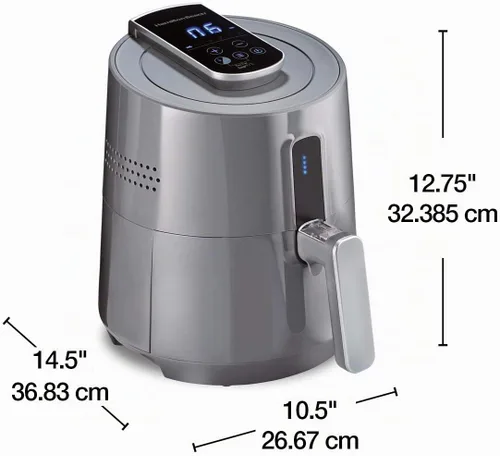 Vista 3 de Hamilton Beach Freidora de aire digital 2.5L, gris (35051)