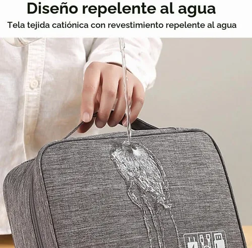 Vista 4 de Bolsa organizadora de cables de viaje, bolsa organizadora de cables impermeable para accesorios electrónicos para cables, cables, cargadores