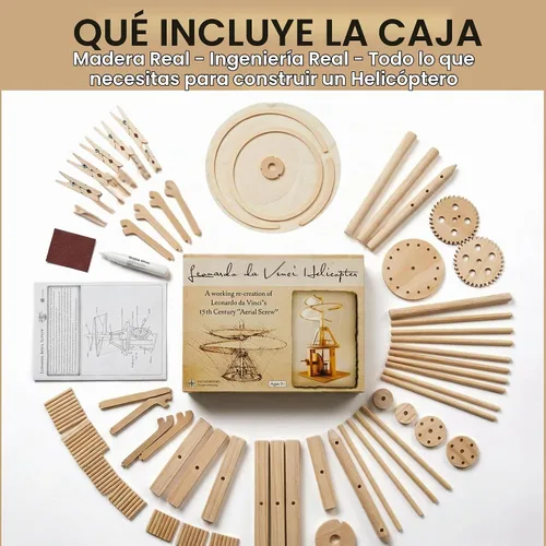 Vista 2 de Modelo de máquina voladora de Leonardo da Vinci Pathfinders, juego con modelo de madera
