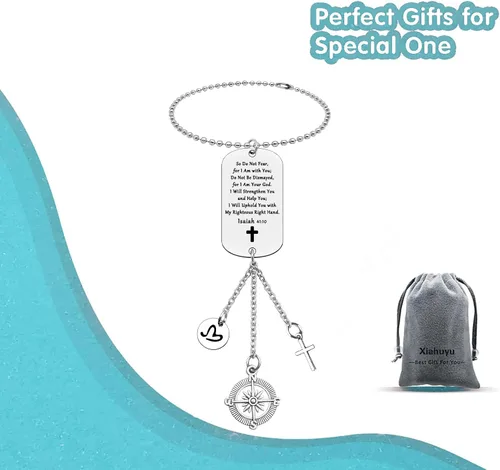 Vista 7 de Regalos cristianos, adorno colgante de versículo de la Biblia, regalo para espejo retrovisor de automóvil, accesorios colgantes para mujeres