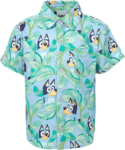 Vista 2 de Bluey Camisa de vestir hawaiana con botones de Bingo para niños pequeños