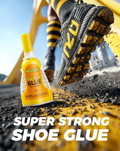 Vista 2 de Super pegamento y cemento para zapatos – 0.18 oz de gel CA Adhesión instantánea resistente, reparación de suela transparente impermeable