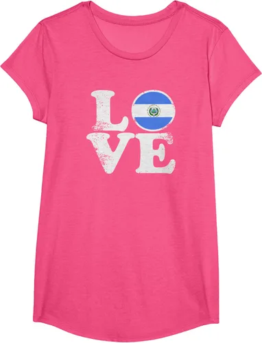 Vista 19 de Love El Salvador Flag tShirt Home Pride Distressed Tee T-Shirt