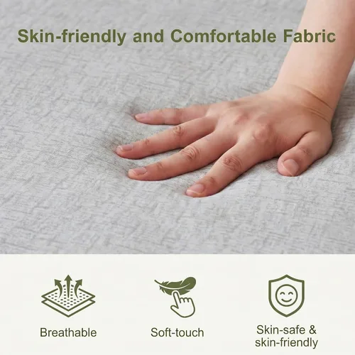 Vista 4 de Colchón Tamaño Twin, Colchón de Espuma Viscoelástica con Gel de 6 Pulgadas para Noches de Sueño Fresco y Alivio de Presión, Colchón de Firmeza Media