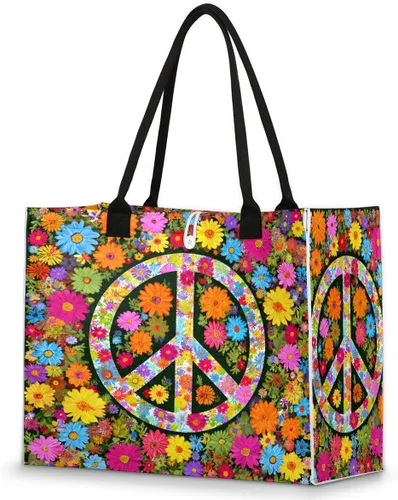 Vista 22 de Pardick Bolsa de mano reutilizable para mujer, bolsa de viaje, trabajo, compras, piscina y playa, A-04, Mediana