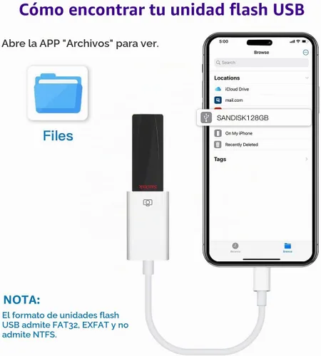 Vista 6 de Adaptador USB-C a USB para iPhone 15, 16, 17, MacBook Pro Air 2025, iMac iPad mini Pro, compatible con convertidor de cable USB OTG certificado MFi