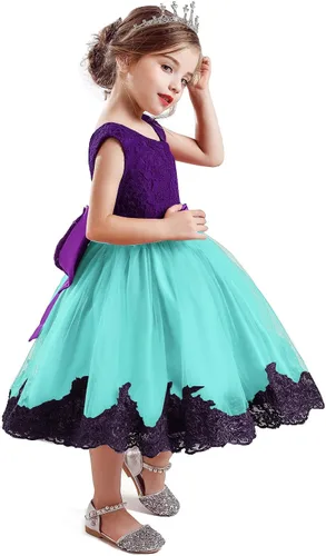 Vista 5 de TTYAOVO Vestido de fiesta de princesa de flores para niñas de 1 a 5 años