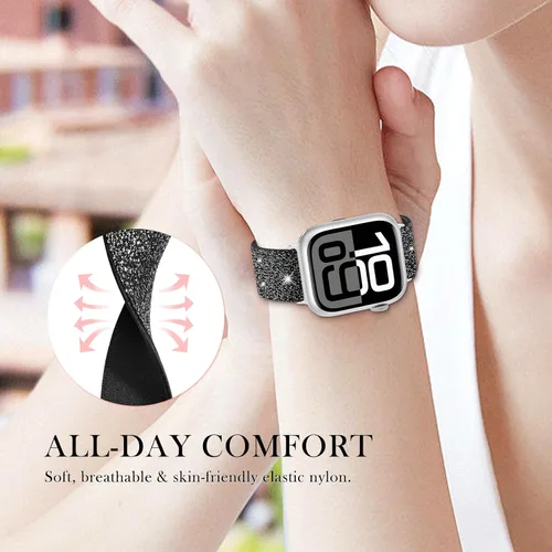 Vista 5 de LETOID Correas elásticas diseñadas para Apple Watch Band de 1.496 pulgadas, 1.575 pulgadas, 1.614 pulgadas, 1.654 pulgadas, 1.732 pulgadas, 1.772
