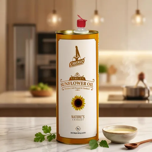 Vista 11 de Chekko Aceite de girasol sin OMG prensado en frío (34oz - 1L) para cocinar