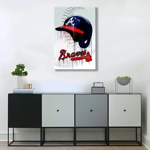 Vista 6 de NOUCAN - Póster de béisbol de la ciudad de Atlanta, arte de pared para sala de estar, imagen grande para los fanáticos NOUCAN
