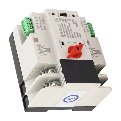 Vista 8 de Hilitand AC110V 100A Interruptor de transferencia automática de energía 2P ATS Generador Cambio 1.378 in Montaje en carril