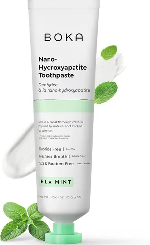 Vista 21 de Boka Pasta de dientes sin flúor, pasta de dientes nano hidroxiapatita, adecuada para dientes sensibles, para adultos y niños, sabor a lavanda limón