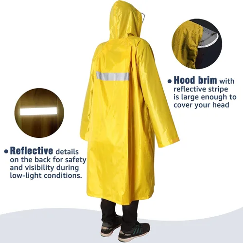 Vista 2 de Anyoo Poncho de lluvia con capucha, impermeable, ligero, para hombres, mujeres y adultos, con bolsillo para senderismo, camping, actividades al aire