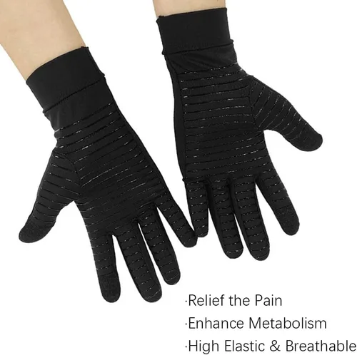 Vista 2 de Copper Arthritis Gloves - Full Hand Compression Gloves for Hands and Fingers Rehabilitation
