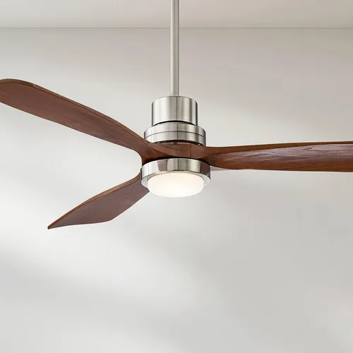 Vista 10 de Casa Vieja Ventilador de techo de 52 pulgadas con 3 aspas estilo rústico de Delta Wing DC con luz LED, control remoto, madera de nogal de níquel