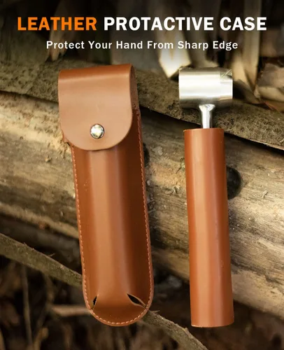 Vista 8 de Bushcraft - Llave de barrena manual, taladro de madera de ojo escocés resistente, taladro de madera, herramienta manual con funda de cuero