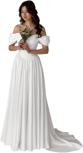 Vista 46 de Vestido de novia formal sin tirantes con encaje, largo de sirena para mujer 2019 WD162