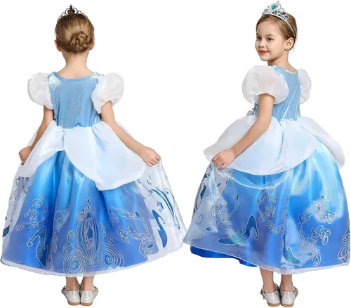 Vista 2 de Kidswant Toddler Baby Girls Luxury Princess Party Halloween Cosplay Costume Dress Up with Accessorries