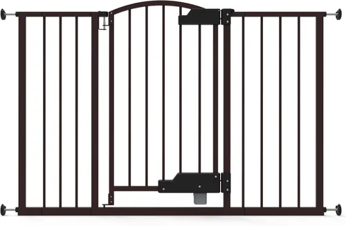 Vista 13 de Ingenuity Puerta decorativa multiusos extra alta con paso para bebé, se adapta a aberturas de 28.5 a 48 pulgadas (paquete de 1), metal negro