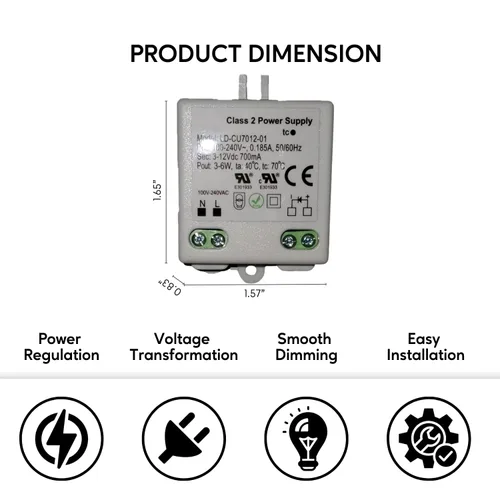 Vista 2 de Ironsmith Lighting Products - Transformador de controlador LED de corriente constante (3-12 voltios 3-6 vatios Regulable)